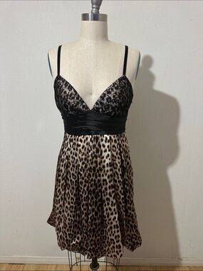 City Triangles Leopard Print Mini Dress with Black Accents